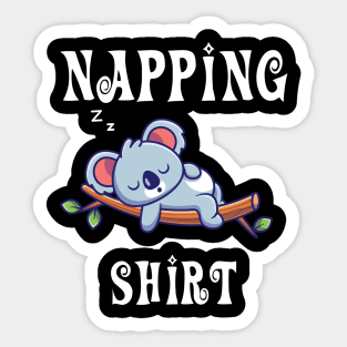 napping shirt with cute sleeping koala Sticker